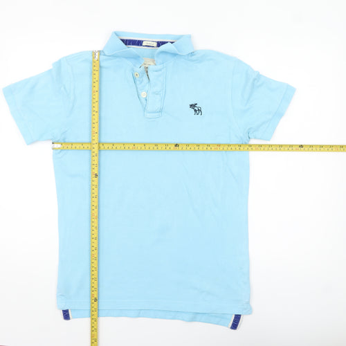 Abercrombie & Fitch Men’s Blue Muscle Fit Cotton Polo Shirt Size S