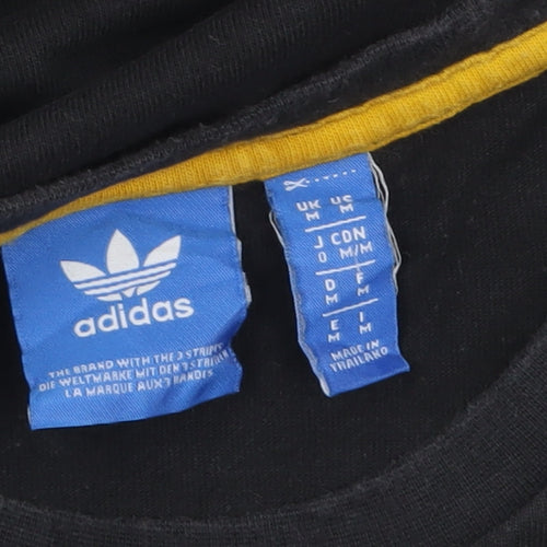 Adidas Men's Black Regular Fit Crew Neck Cotton T-Shirt M