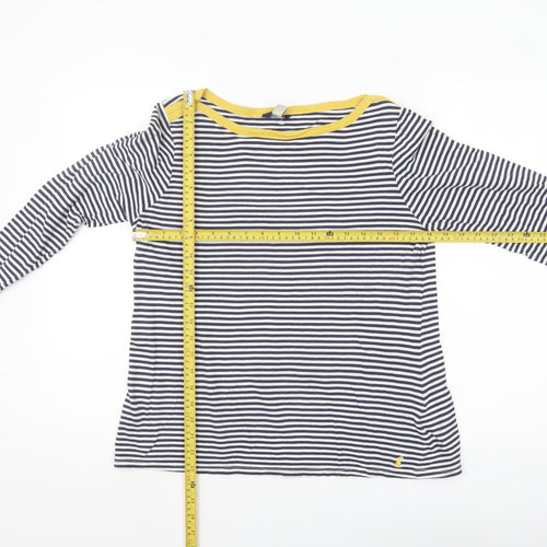 Joules Women’s Blue Striped Long Sleeve Cotton Boat Neck T-Shirt UK 14