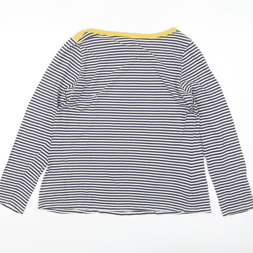 Joules Women’s Blue Striped Long Sleeve Cotton Boat Neck T-Shirt UK 14