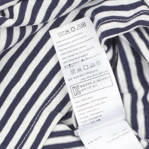 Joules Women’s Blue Striped Long Sleeve Cotton Boat Neck T-Shirt UK 14