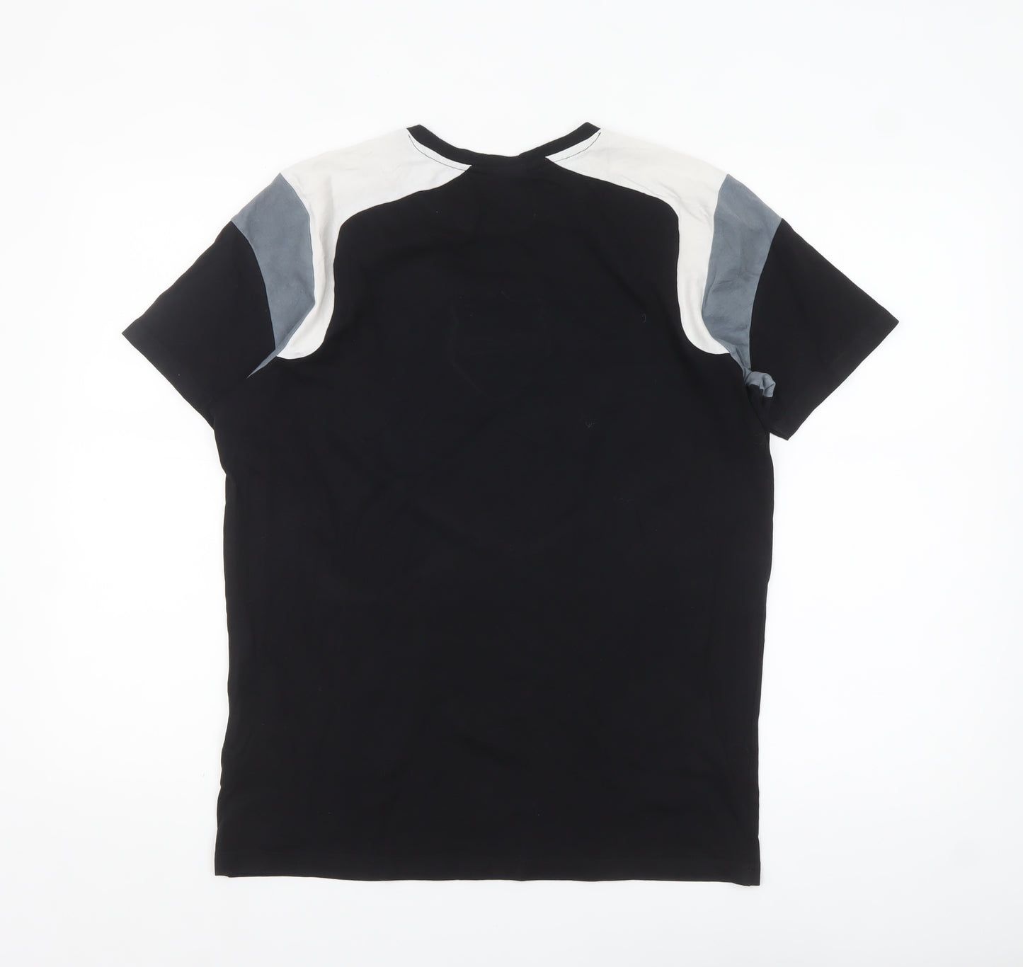 883 Police Mens Black Colourblock Crew Neck Cotton T-Shirt Size M
