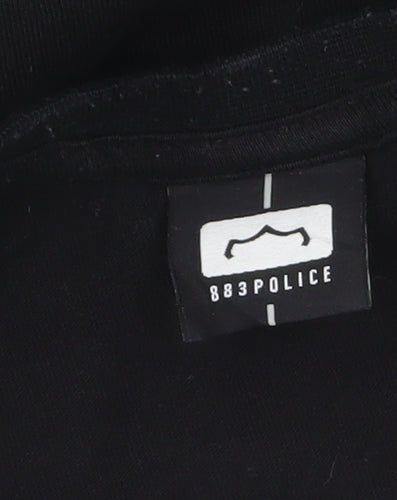 883 Police Mens Black Colourblock Crew Neck Cotton T-Shirt Size M