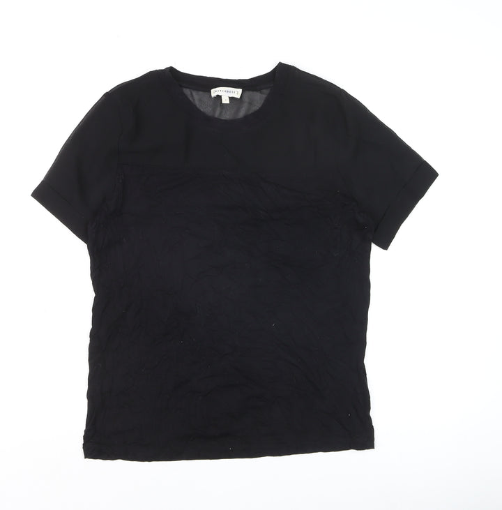 Warehouse Women’s Black Short Sleeve Basic Blouse UK 8