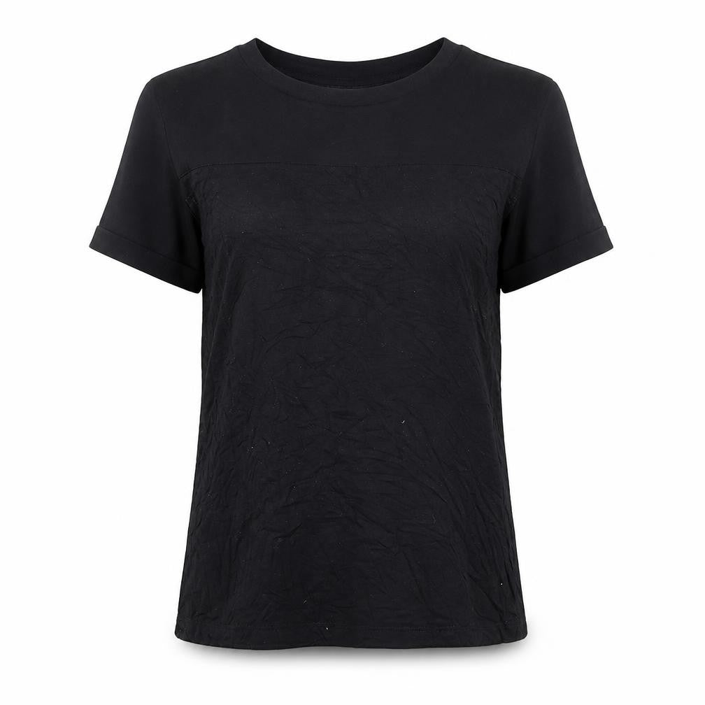 Front view of Warehouse Women’s Black Short Sleeve Basic Blouse UK 8