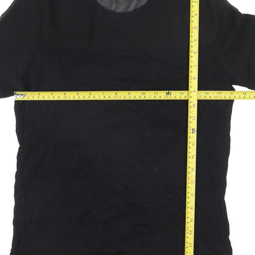 Warehouse Women’s Black Short Sleeve Basic Blouse UK 8