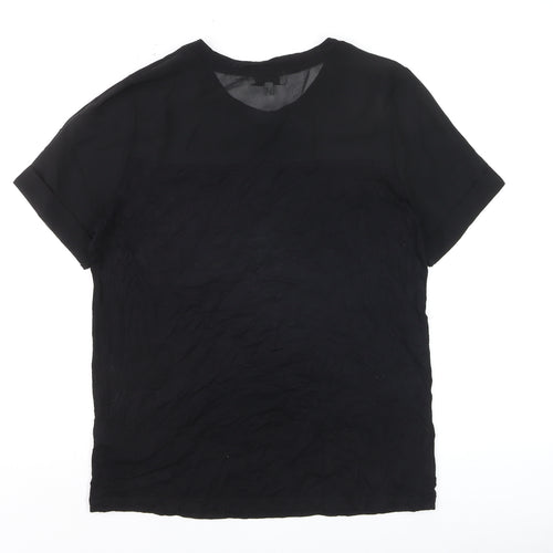 Warehouse Women’s Black Short Sleeve Basic Blouse UK 8