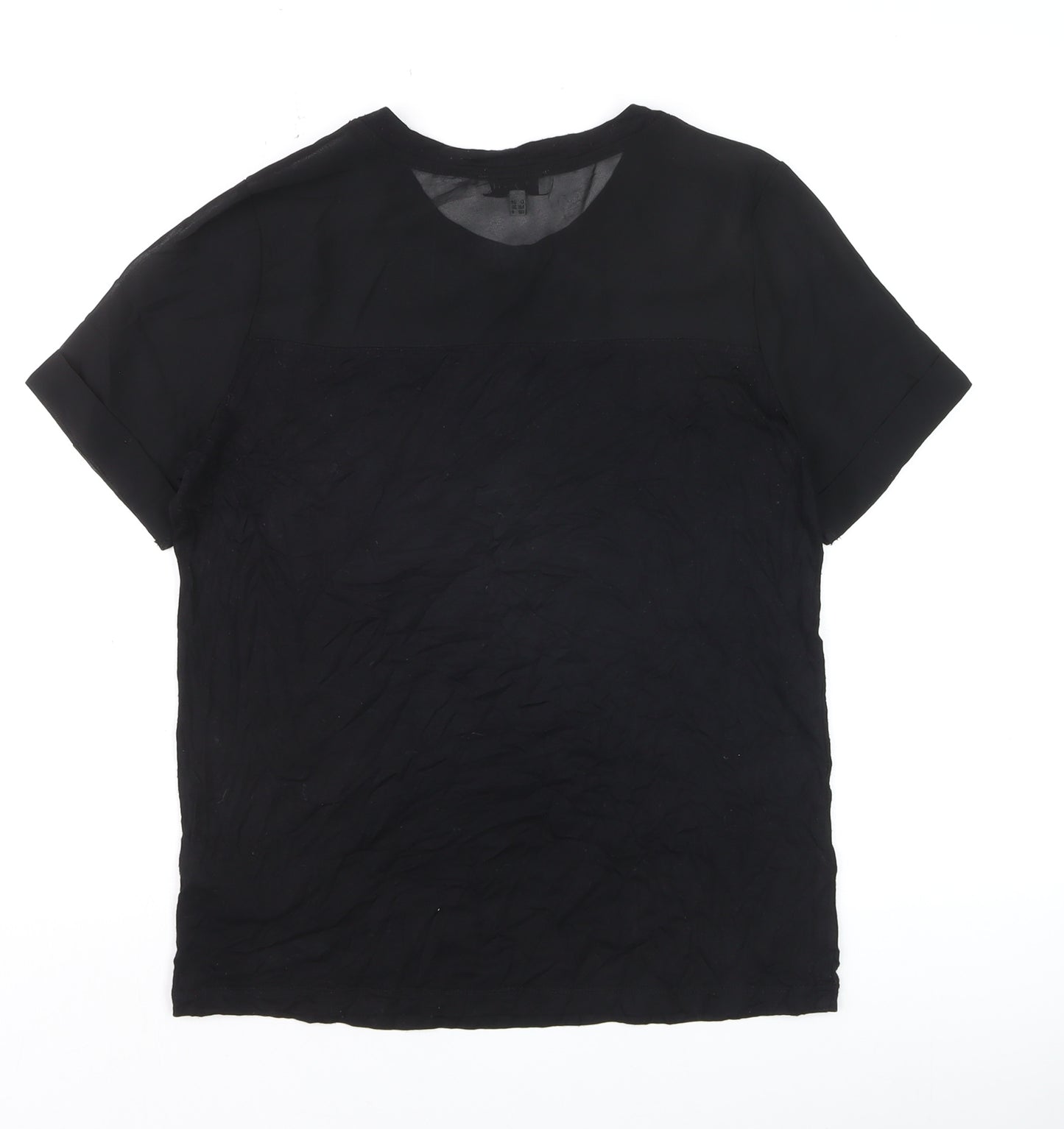 Warehouse Women’s Black Short Sleeve Basic Blouse UK 8