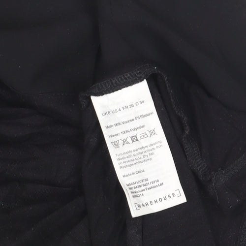 Warehouse Women’s Black Short Sleeve Basic Blouse UK 8
