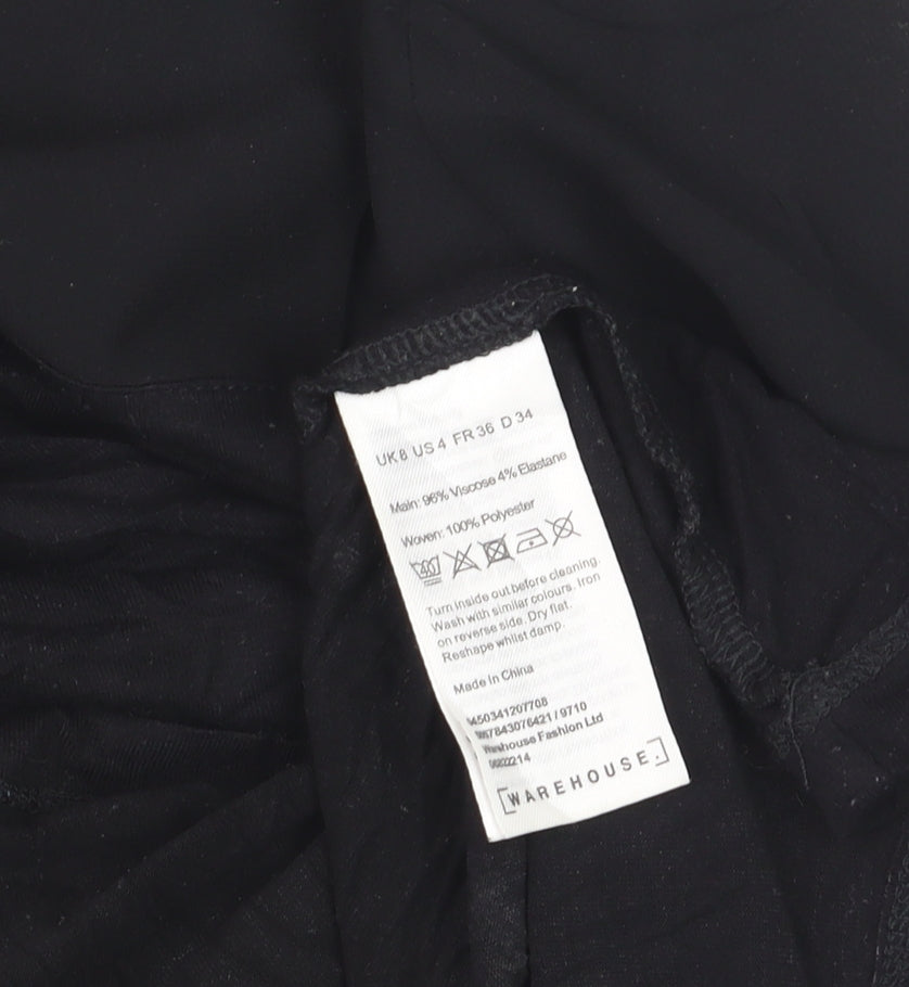 Warehouse Women’s Black Short Sleeve Basic Blouse UK 8
