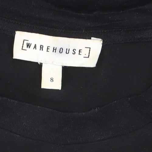 Warehouse Women’s Black Short Sleeve Basic Blouse UK 8