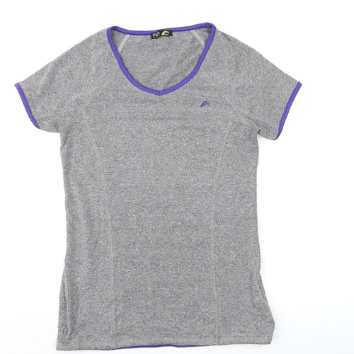 F&F Active Womens Grey V-Neck Short Sleeve Sports T-Shirt Size M