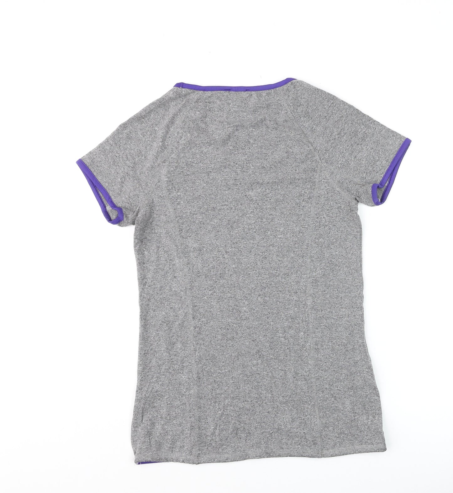 F&F Active Womens Grey V-Neck Short Sleeve Sports T-Shirt Size M