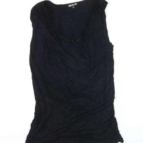 Biba Women Black Viscose Sleeveless Camisole Blouse Size 12