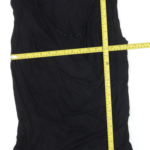Biba Women Black Viscose Sleeveless Camisole Blouse Size 12