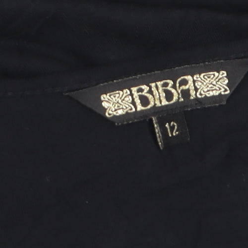Biba Women Black Viscose Sleeveless Camisole Blouse Size 12