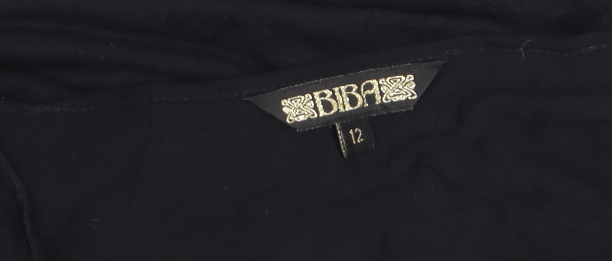 Biba Women Black Viscose Sleeveless Camisole Blouse Size 12