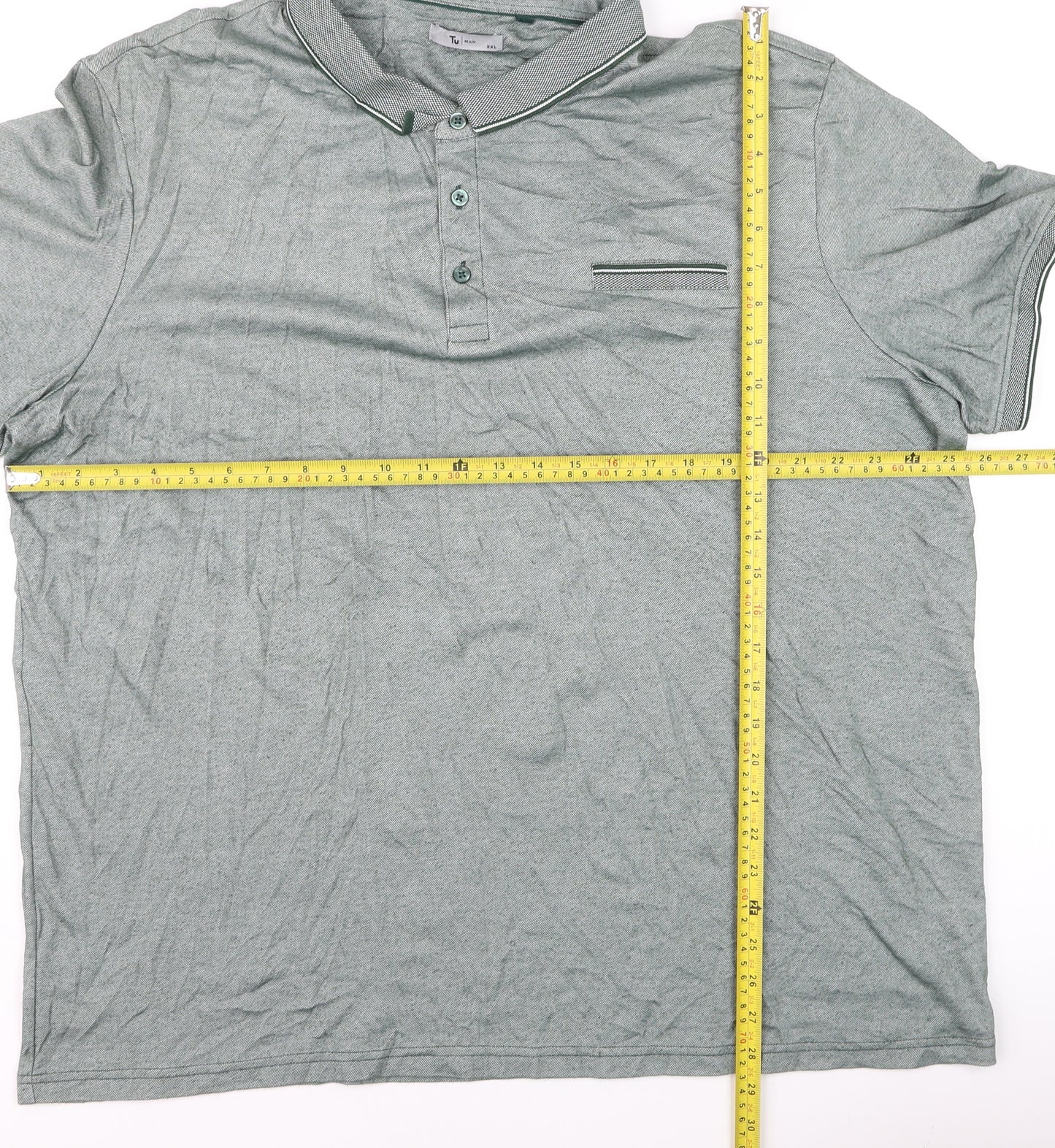 Tu Man Green 2XL Short Sleeve Cotton Polo Shirt