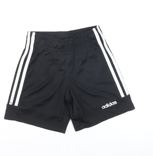 Adidas Boys Black 7-8 Years Athletic Sports Shorts