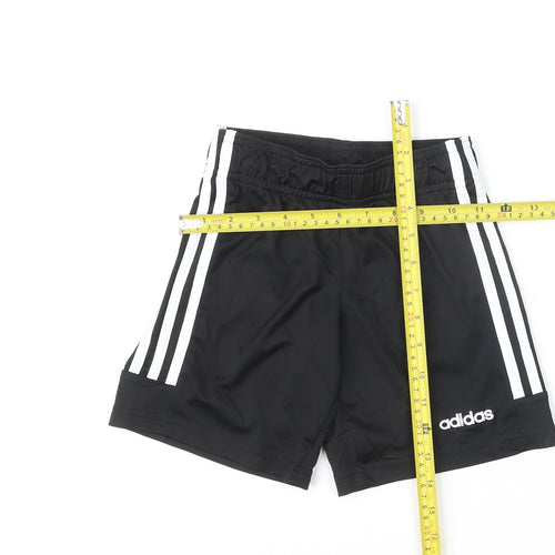 Adidas Boys Black 7-8 Years Athletic Sports Shorts