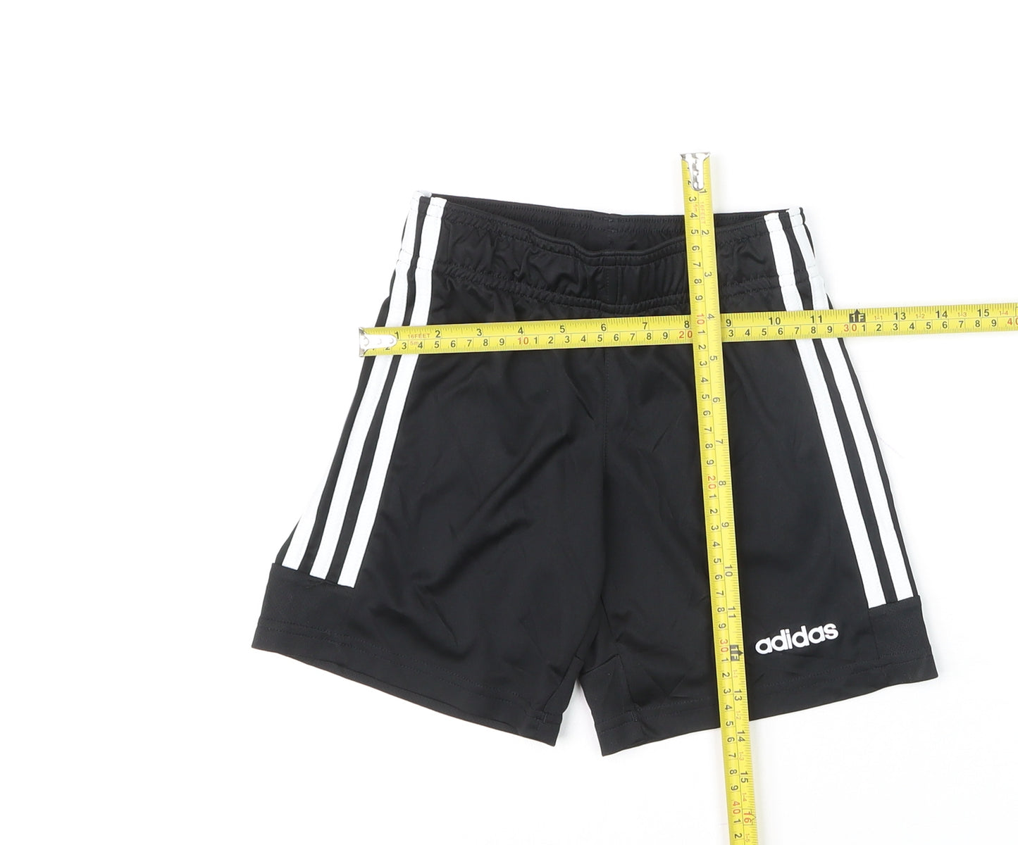 Adidas Boys Black 7-8 Years Athletic Sports Shorts