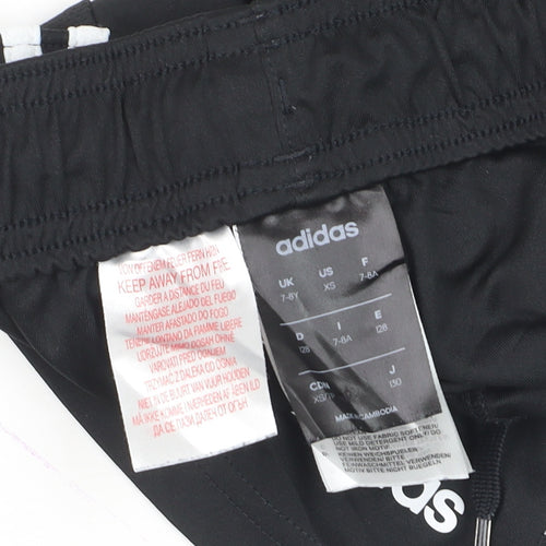 Adidas Boys Black 7-8 Years Athletic Sports Shorts