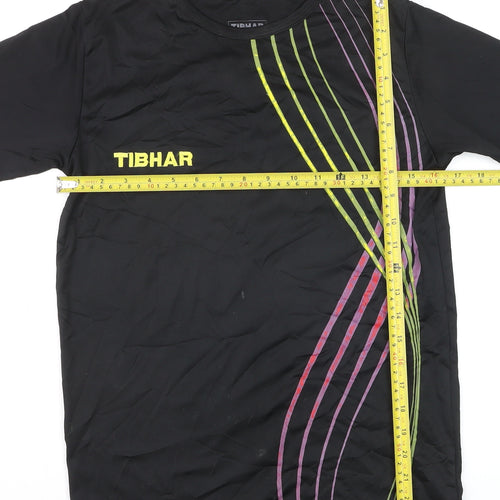 Tibhar Boys Black XS Sports T-Shirt Lightweight Moisture Wicking Top