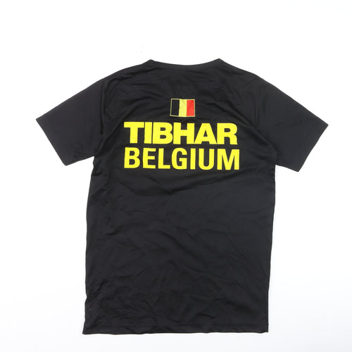Tibhar Boys Black XS Sports T-Shirt Lightweight Moisture Wicking Top