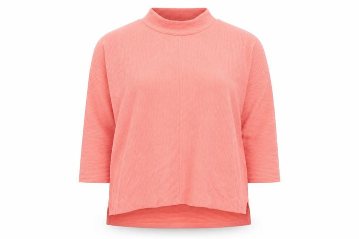 Nutmeg Womens Pink Mock Neck 3/4 Sleeve Pullover Jumper Size 14