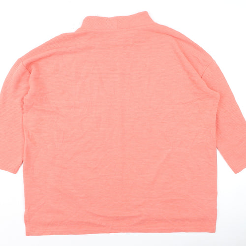 Nutmeg Womens Pink Mock Neck 3/4 Sleeve Pullover Jumper Size 14