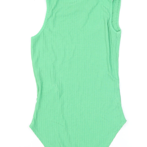 New Look Womens Green Ribbed Sleeveless Bodysuit UK 8