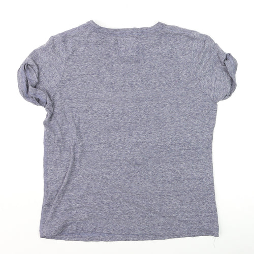 Jack Wills Womens Blue Basic Jersey T-Shirt UK 10 Short Sleeve
