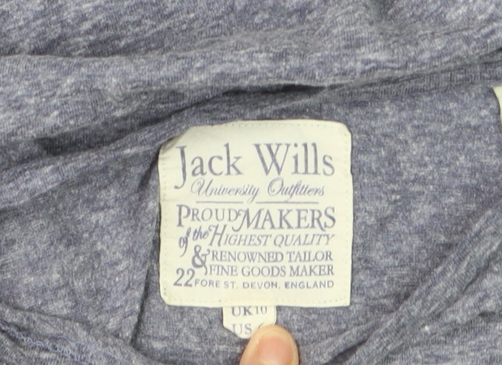 Jack Wills Womens Blue Basic Jersey T-Shirt UK 10 Short Sleeve