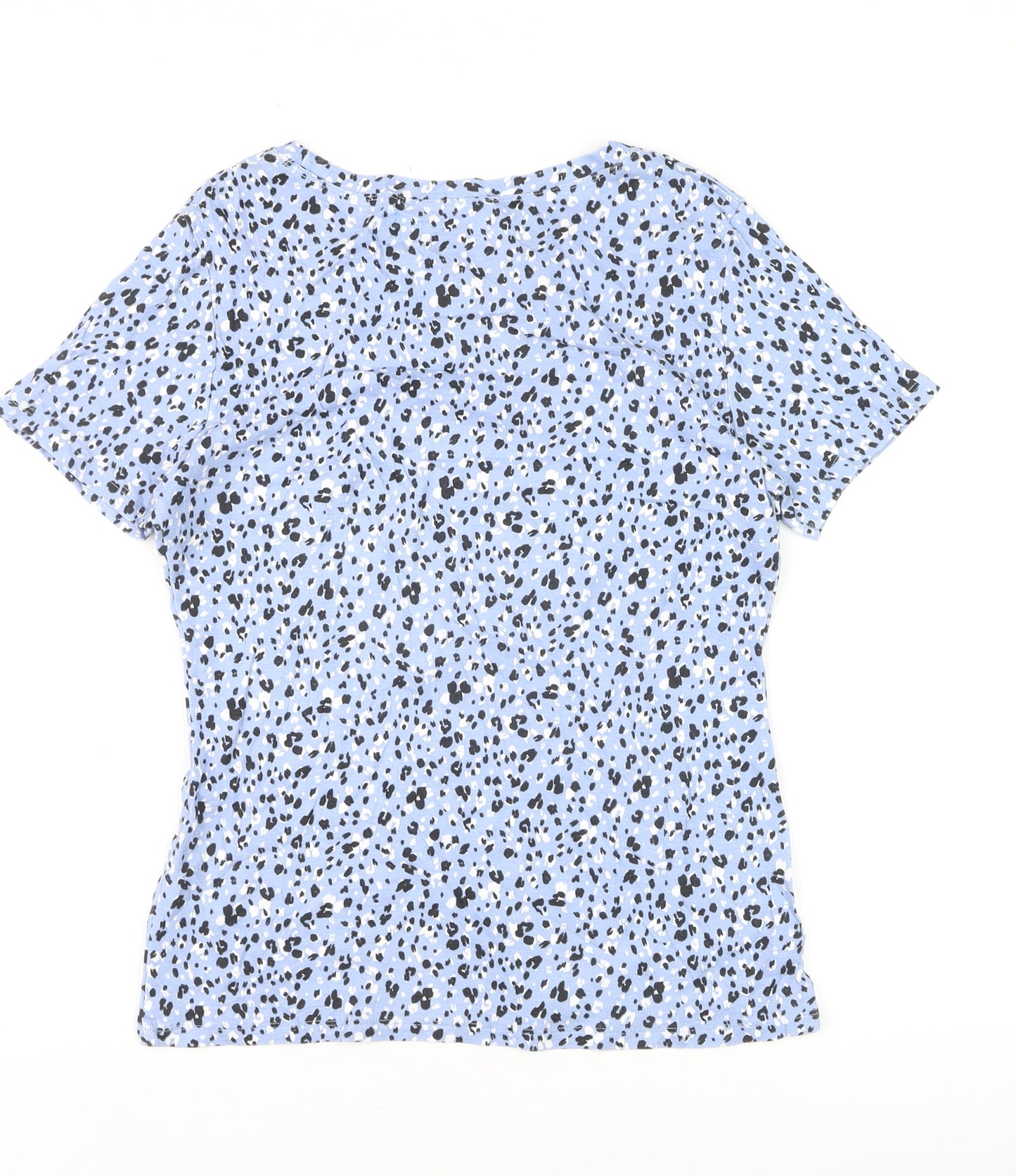 Papaya Womens Blue Animal Print Fitted T-Shirt Size 14