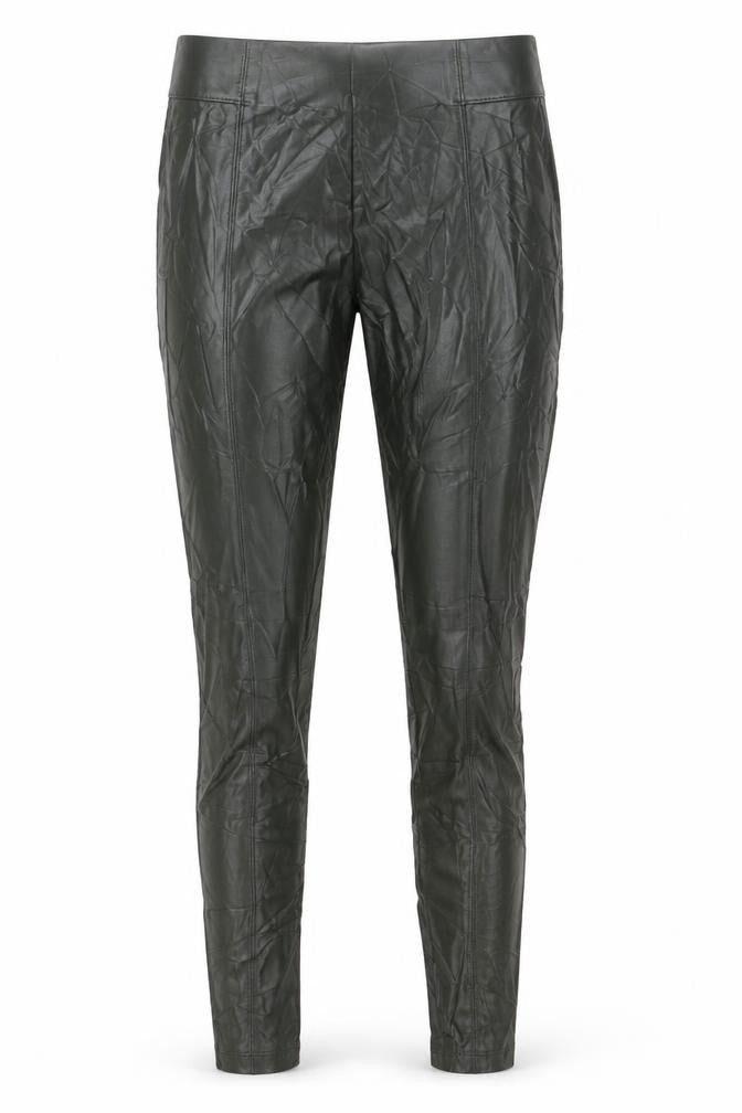 Marks and Spencer Women's Green Faux Leather Ankle Leggings Size 10 Long