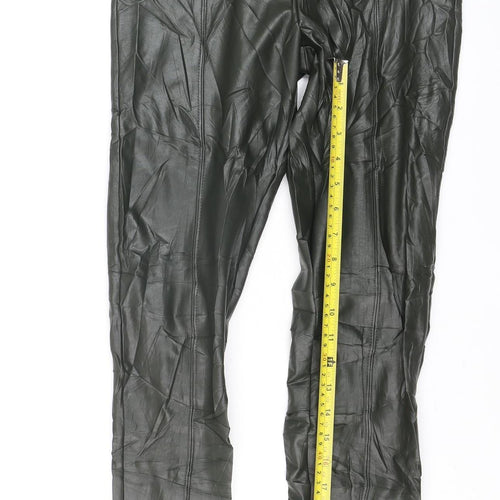 Marks and Spencer Women's Green Faux Leather Ankle Leggings Size 10 Long