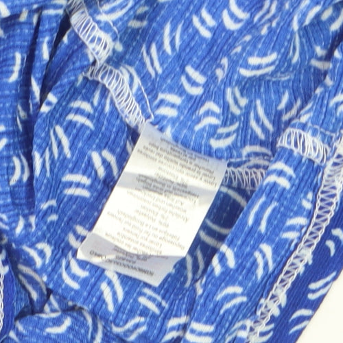 Bonmarché Women's Blue Floral Long Sleeve Tunic Blouse Size 16