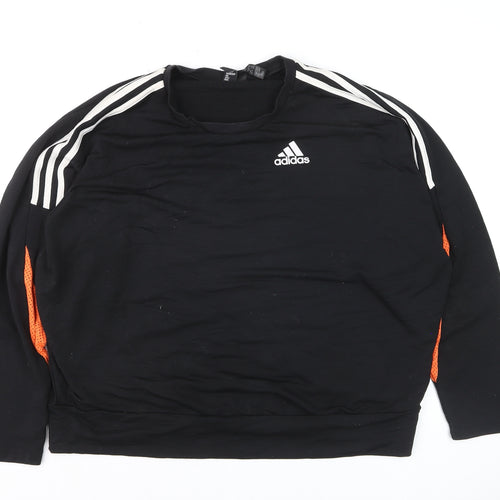 Adidas Women's Black Long Sleeve Pullover Sweatshirt Size 12