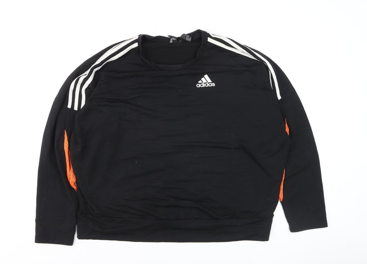 Adidas Women's Black Long Sleeve Pullover Sweatshirt Size 12