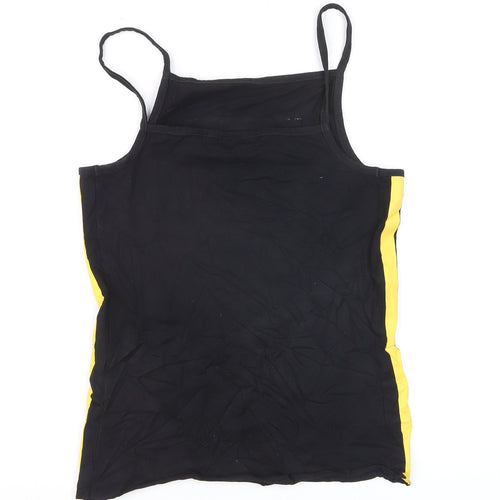 FILA Womens Black Yellow Tank Top M Sportswear Camisole Activewear