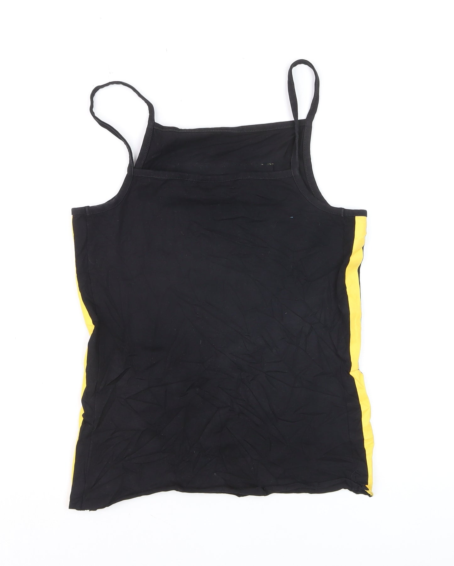FILA Womens Black Yellow Tank Top M Sportswear Camisole Activewear