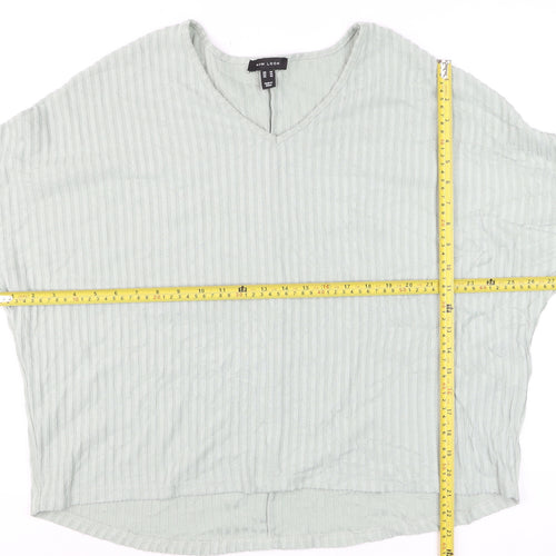 New Look Women’s Green V-Neck Relaxed Knit Jumper Size M