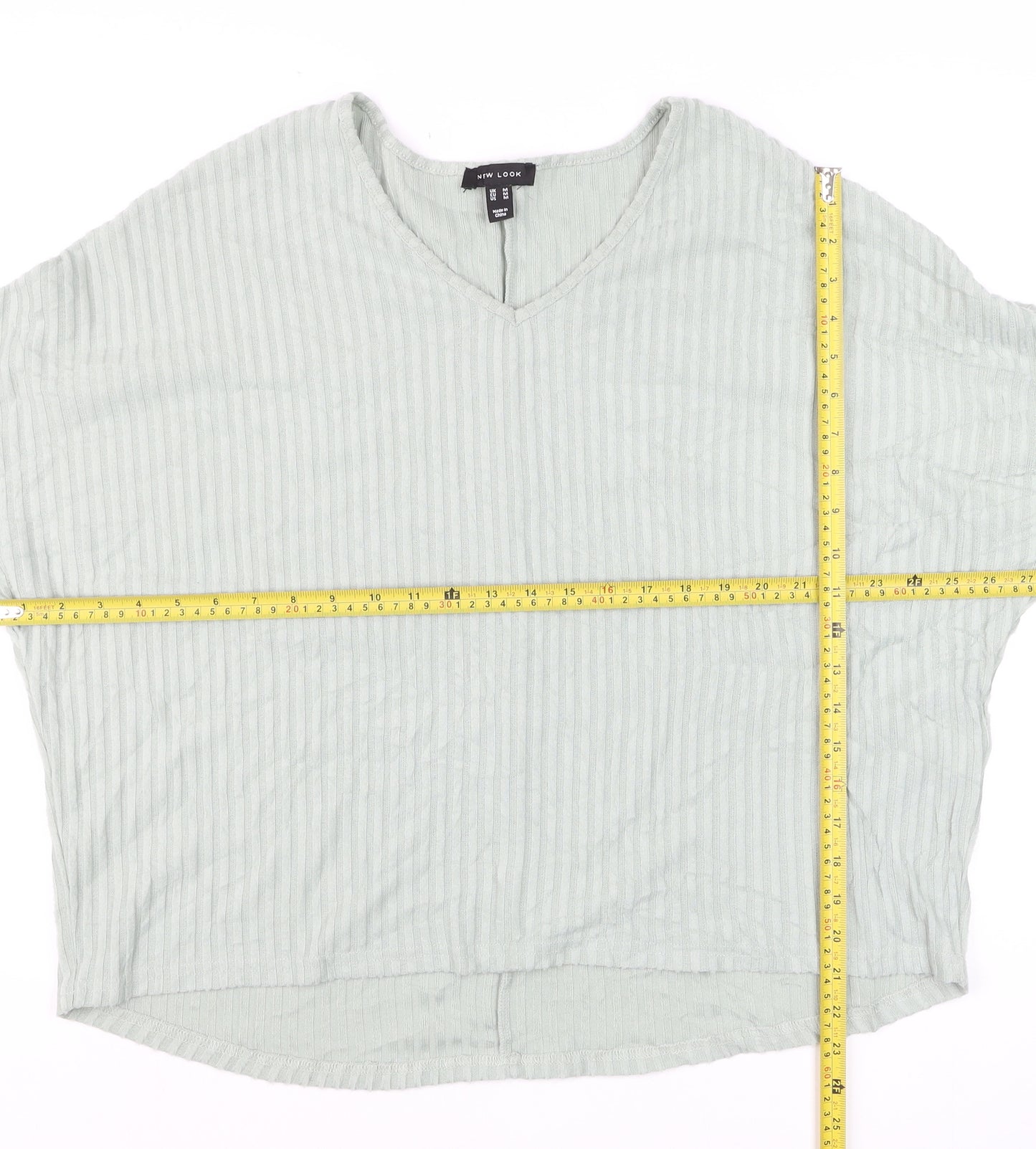 New Look Women’s Green V-Neck Relaxed Knit Jumper Size M