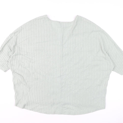 New Look Women’s Green V-Neck Relaxed Knit Jumper Size M