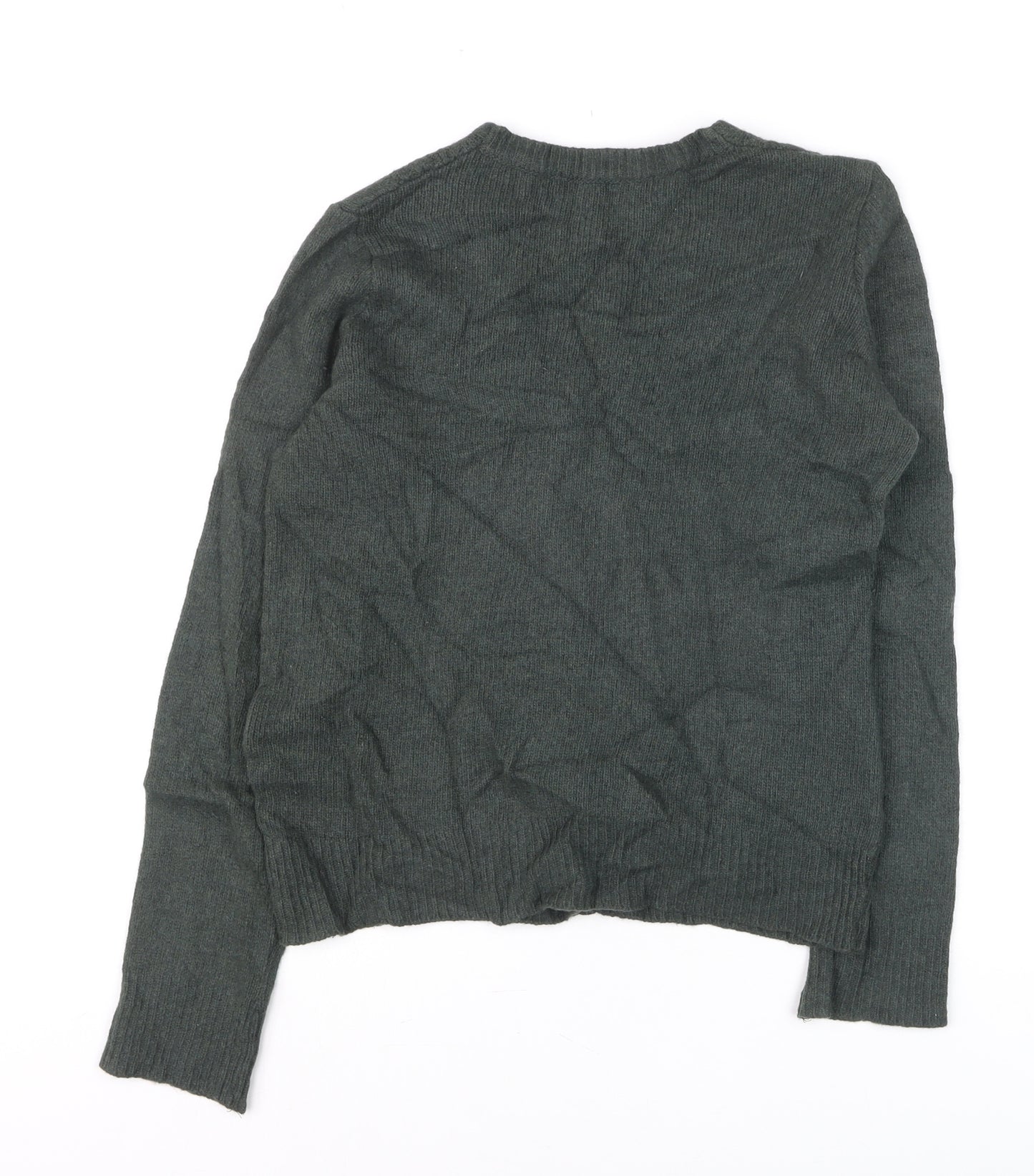 TRF Women’s Green Wool Blend Cable Knit Cardigan Size 8