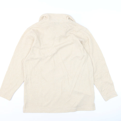 Jumper Women Beige Collared Pullover Knit Long Sleeve S