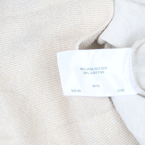 Jumper Women Beige Collared Pullover Knit Long Sleeve S