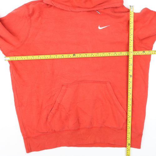 Nike Men's Red Large Pullover Hoodie Fleece Logo Sweatshirt