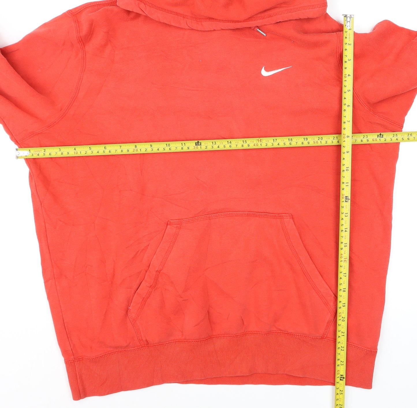 Nike Men's Red Large Pullover Hoodie Fleece Logo Sweatshirt