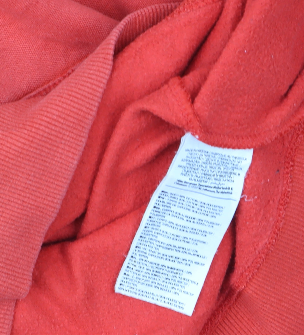 Nike Men's Red Large Pullover Hoodie Fleece Logo Sweatshirt